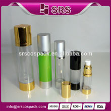 China Manufacture Cosmetic Packaging AS Bottle With Aluminum Cap , Airless Pump Skincare Container And 50ml Essential Oil Bottle